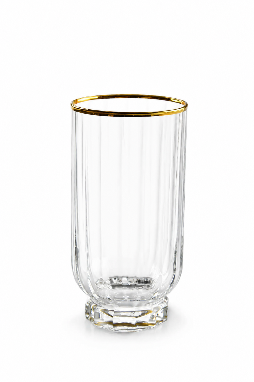 Liscio Ottico - Set of 6 Highball Glasses with Gold Rim – Vivience