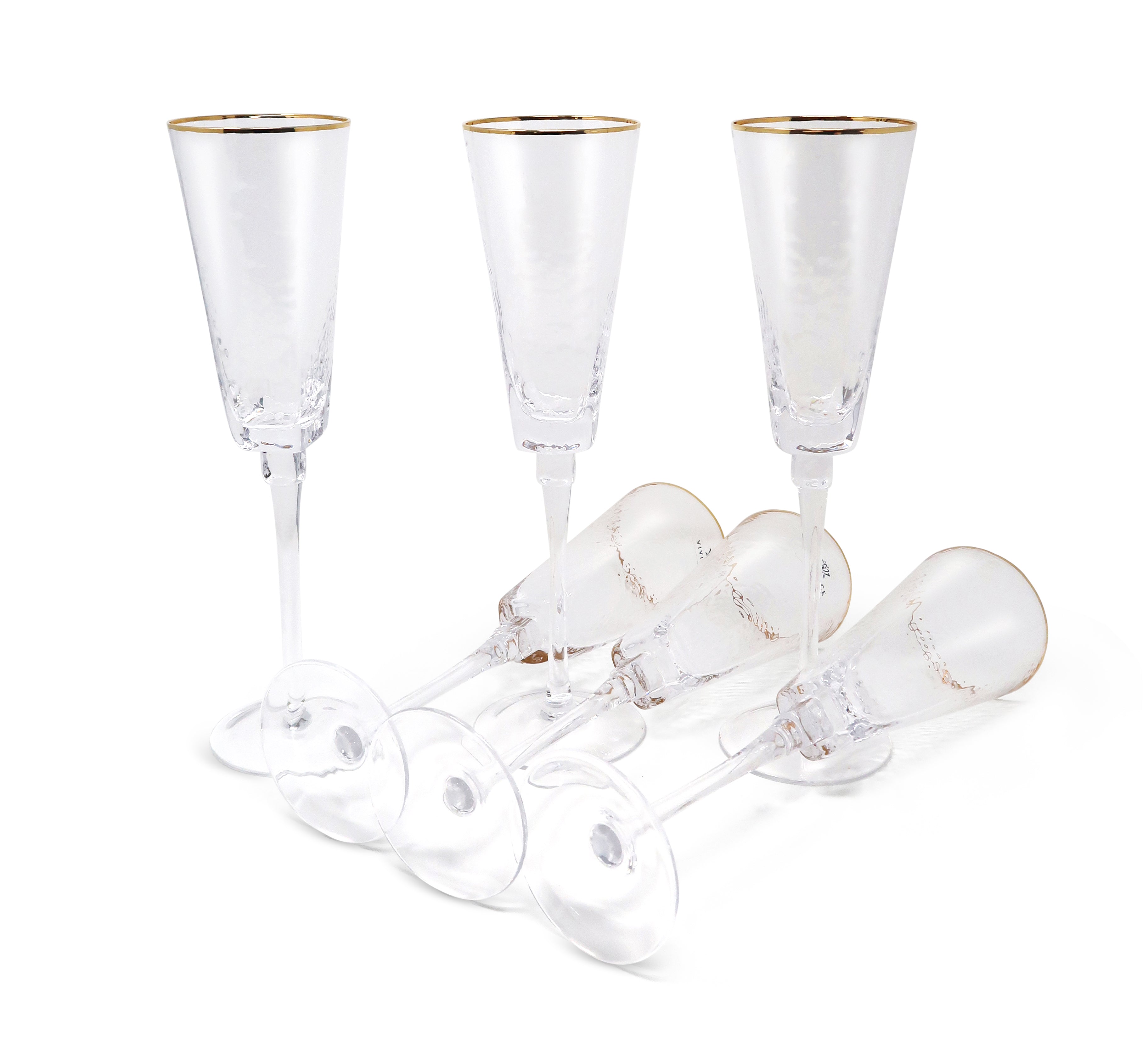 Gold Diamante Cocktail Glasses Set x 4