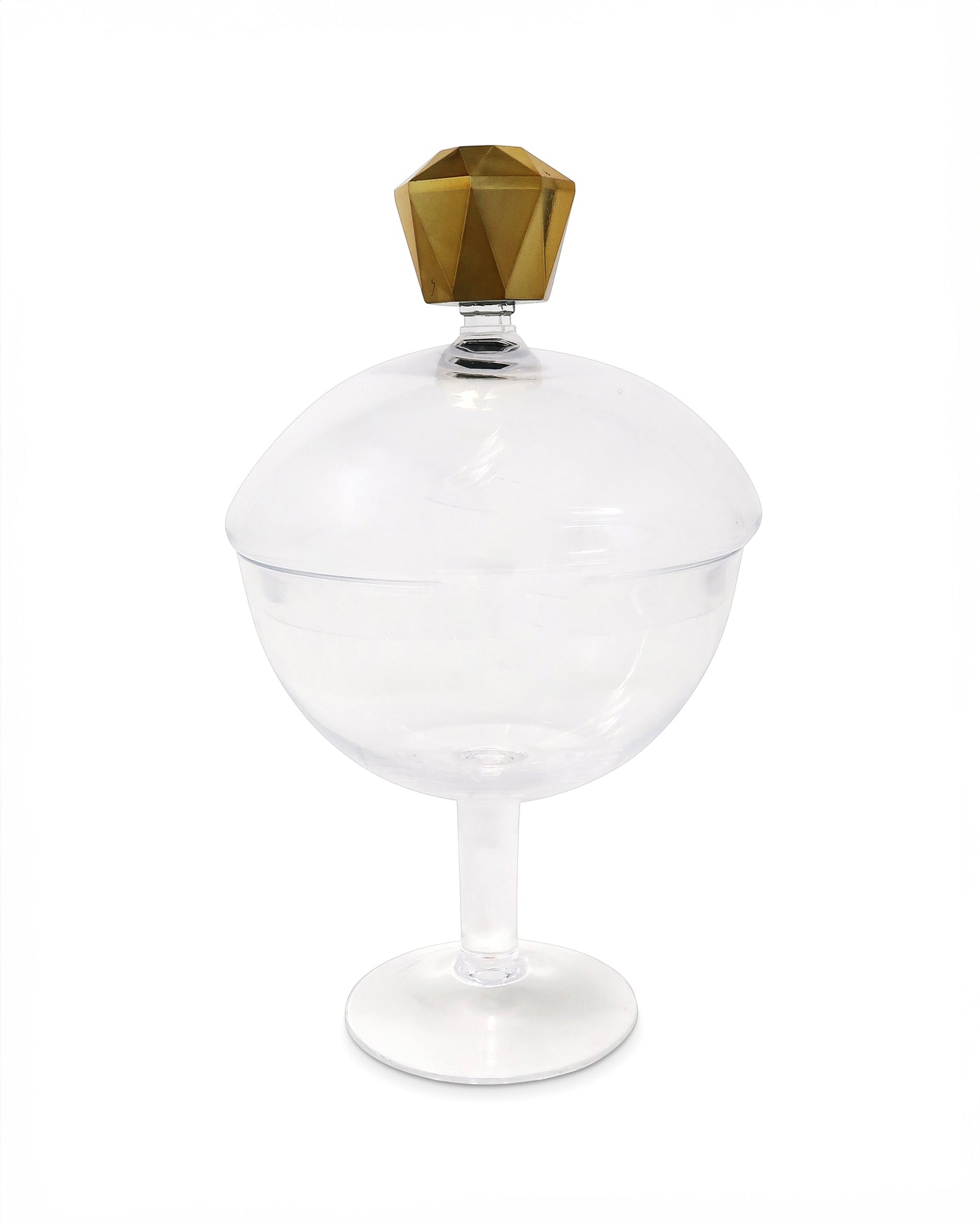 Glass Footed Jar with Colored Diamond Shaped Handle (2 sizes)