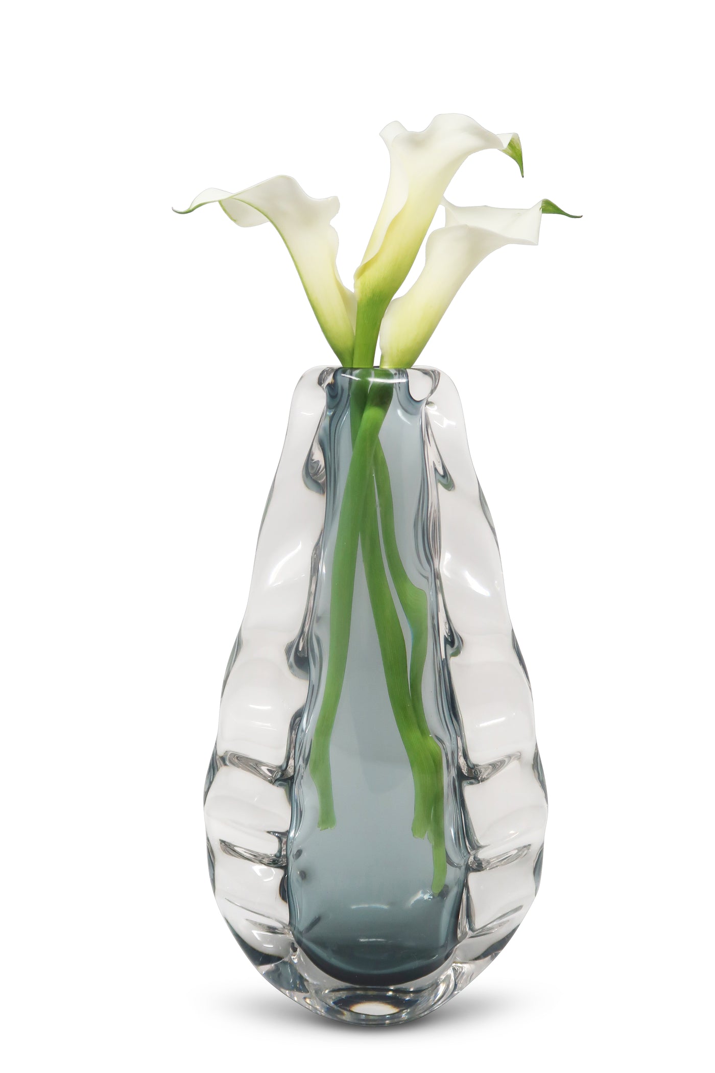 Crystal Double Wall Vase with Smoked Inner