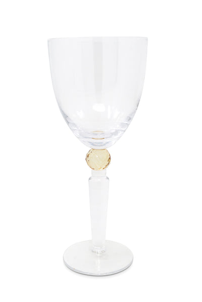 Set of 6 Water Glasses with Diamond on the Stem