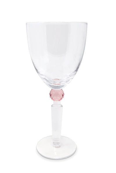 Set of 6 Water Glasses with Diamond on the Stem