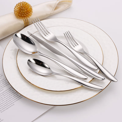 20 Pc Flatware Set with Wavy Handle (4 color options)