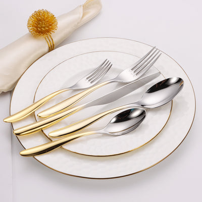 20 Pc Flatware Set with Wavy Handle (4 color options)