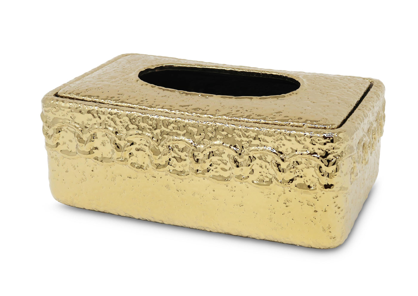 Hammered Gold Tissue Box – Vivience