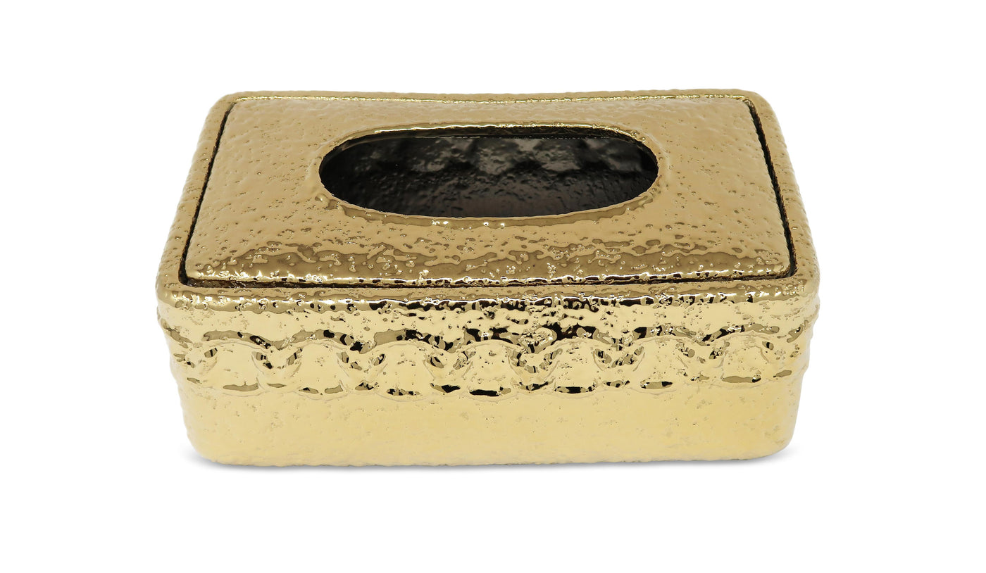 Hammered Gold Tissue Box