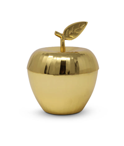 Gold Textured Apple Dish with Spoon