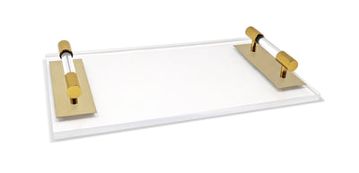 Acrylic Tray with Gold Handles