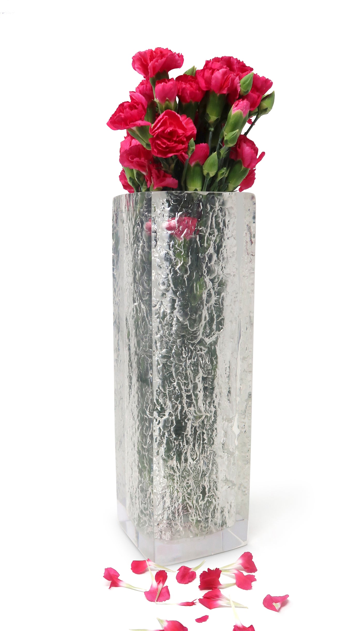 Acrylic Vase with Textured Design