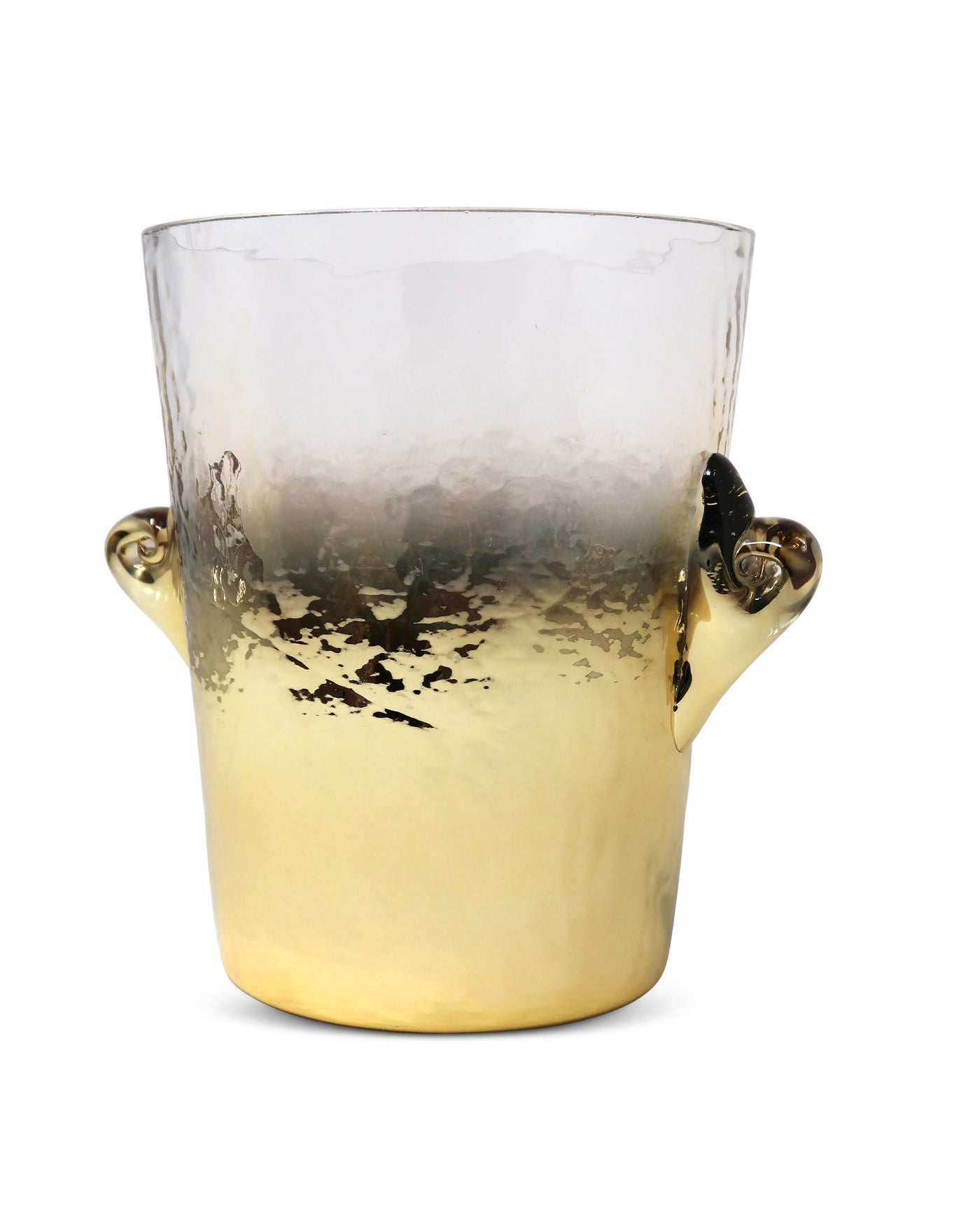 Glass Ice Bucket with Gold Decor
