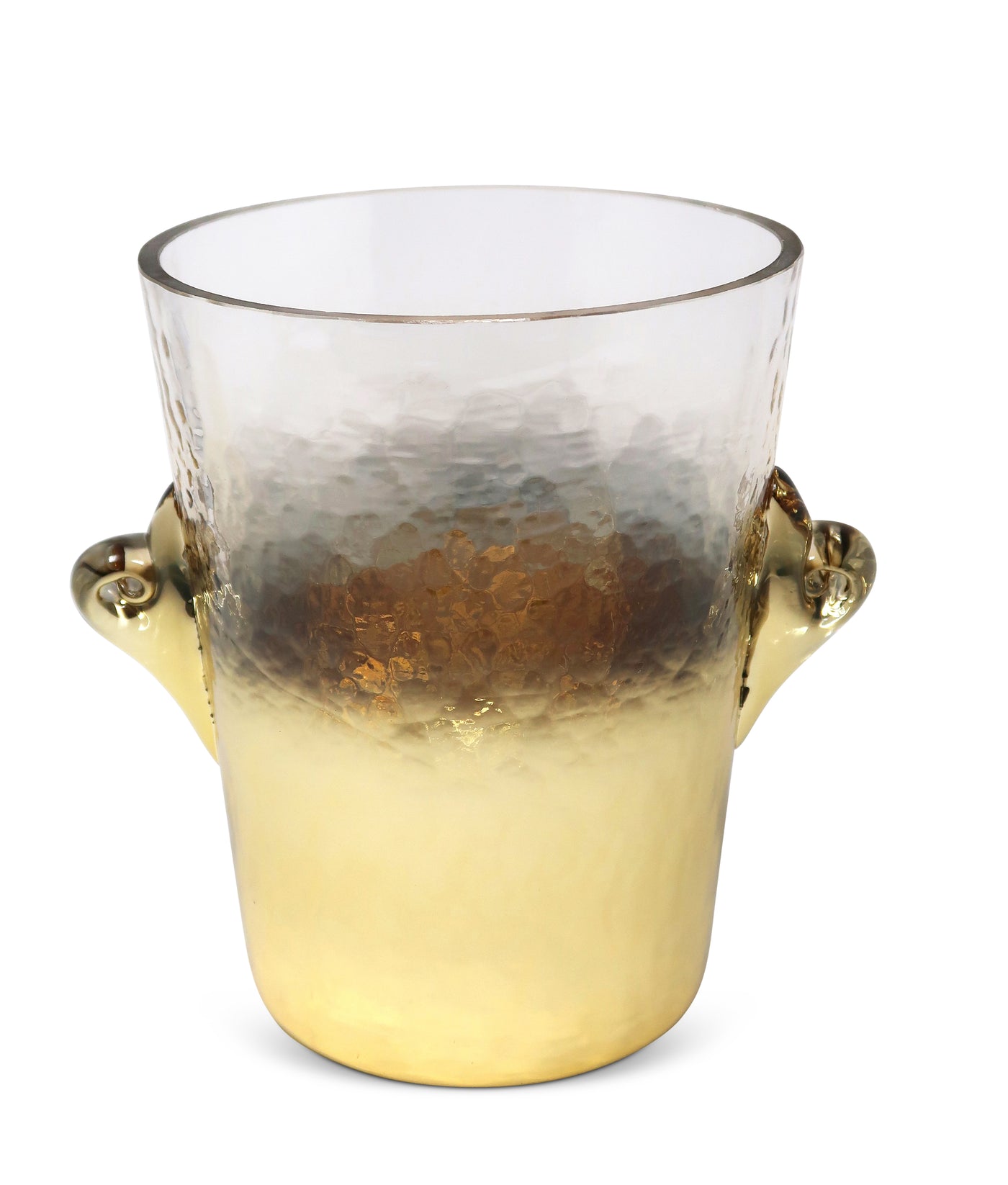 Glass Ice Bucket with Gold Decor