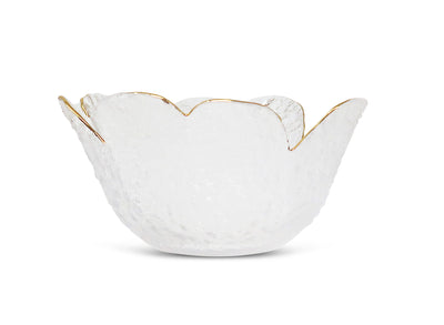 Flower Shaped Bowl with Gold Rim