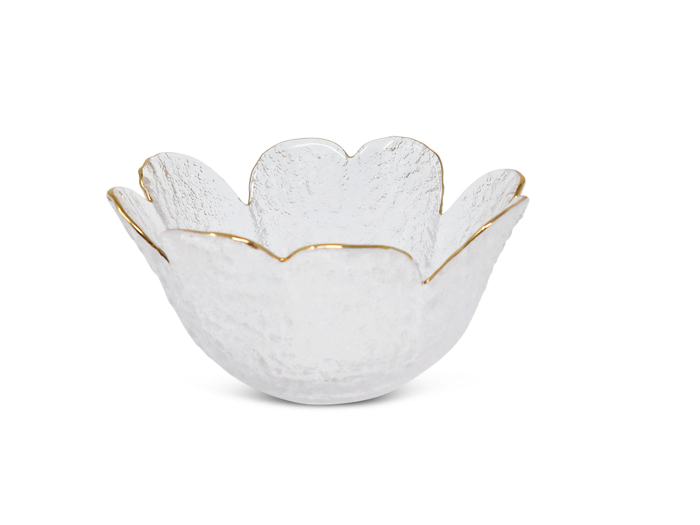 Flower Shaped Bowl with Gold Rim