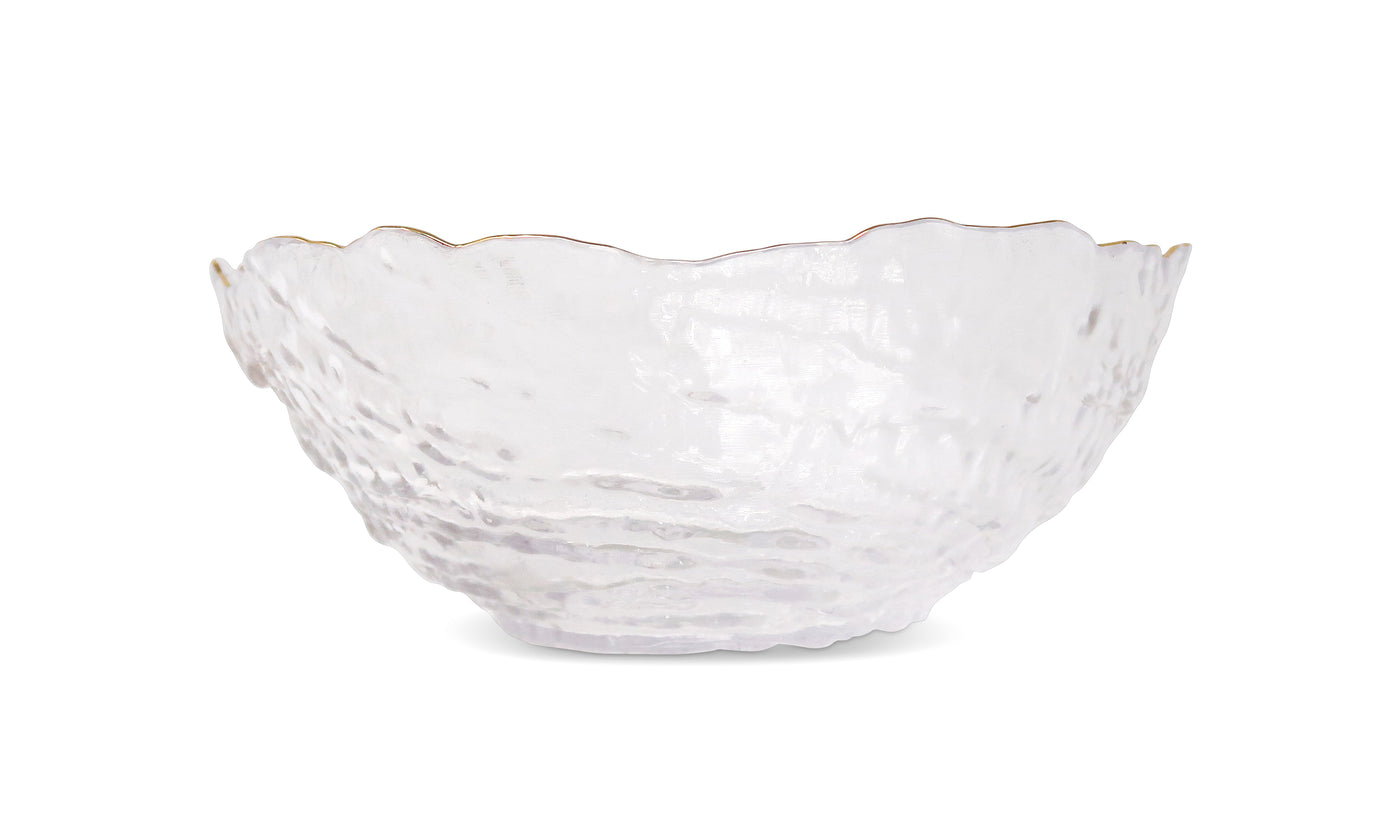 8.5"D Glass Bowls with Gold Trim