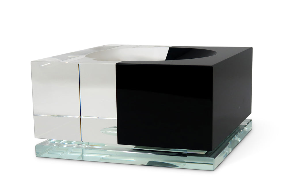 アクセサリー EDIFICE ACCENT glass holder (SILVER) silver925｜ヴィンテージガラスの透明な花ネックレス［Aスクエア