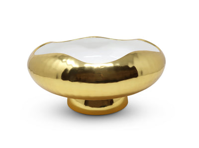 Gold and White Salad Bowl