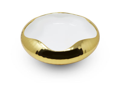 Gold and White Salad Bowl