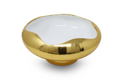 Gold and White Salad Bowl