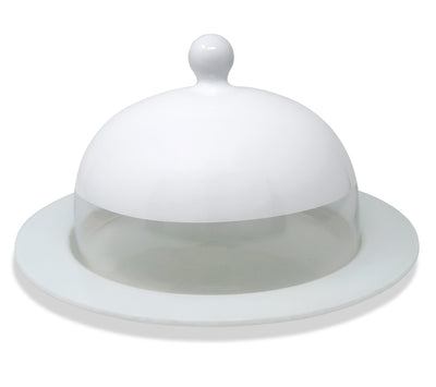 White and Glass Cake Dome