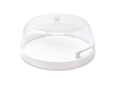 Acrylic Cake Dome with White Base, 13"D