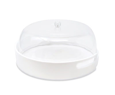 Acrylic Cake Dome with White Base, 13"D