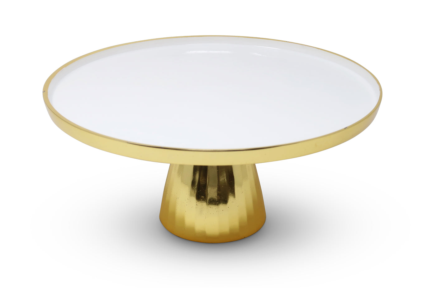 Gold and White Cake Stand with Glass Dome