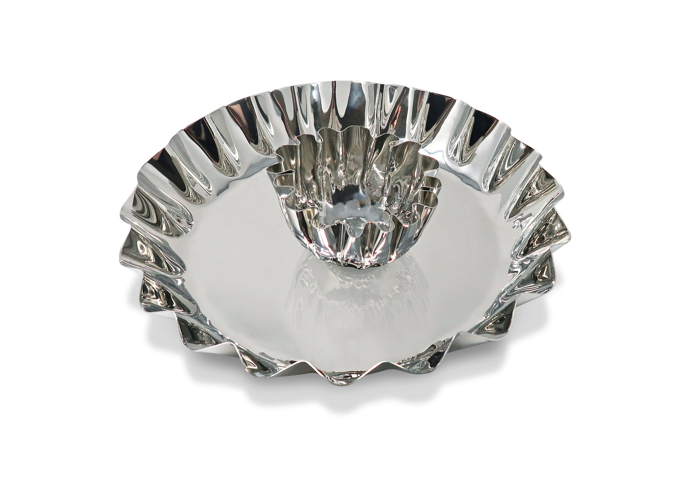 Stainless Steel Chip and Dip Bowl, 14.25"D