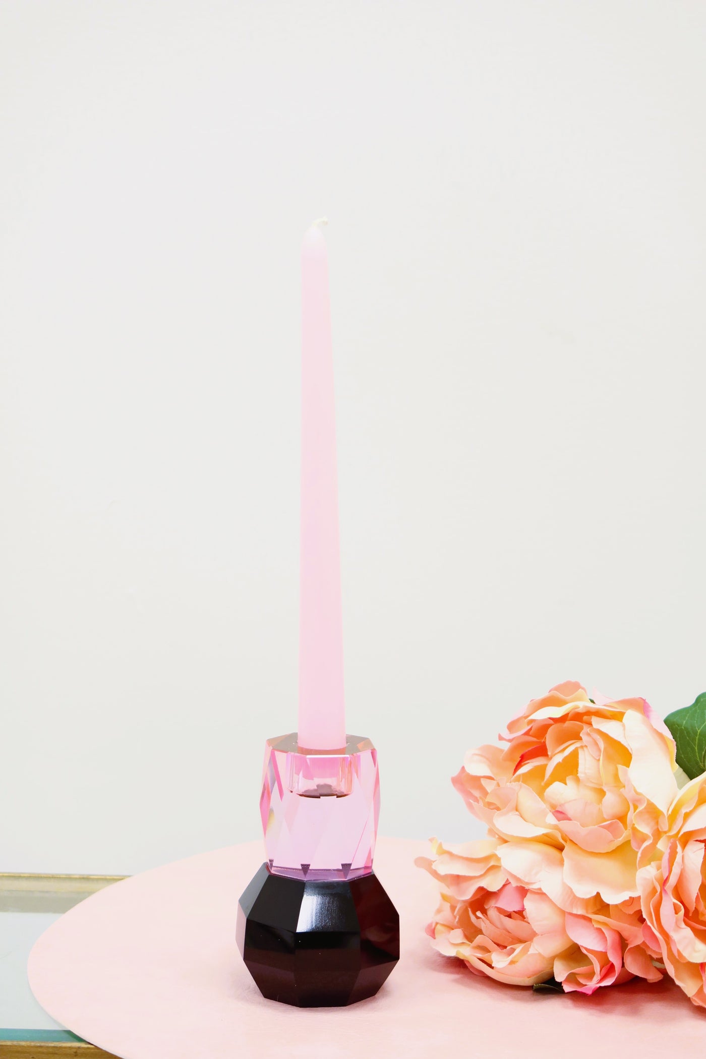 Two Tone Crystal Candle Holder