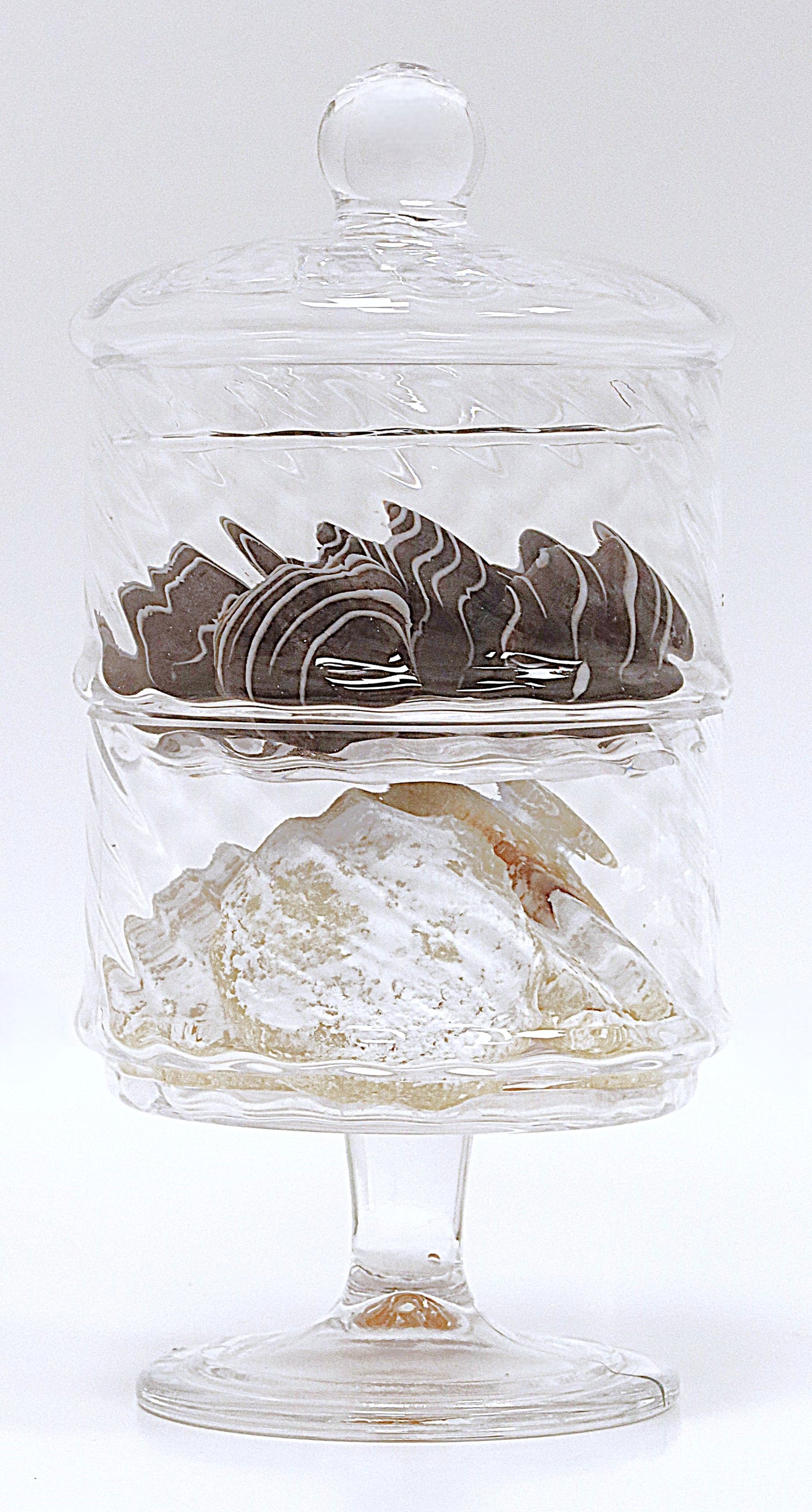 Liscio Ottico - Double Cookie Jar with Spiral Design