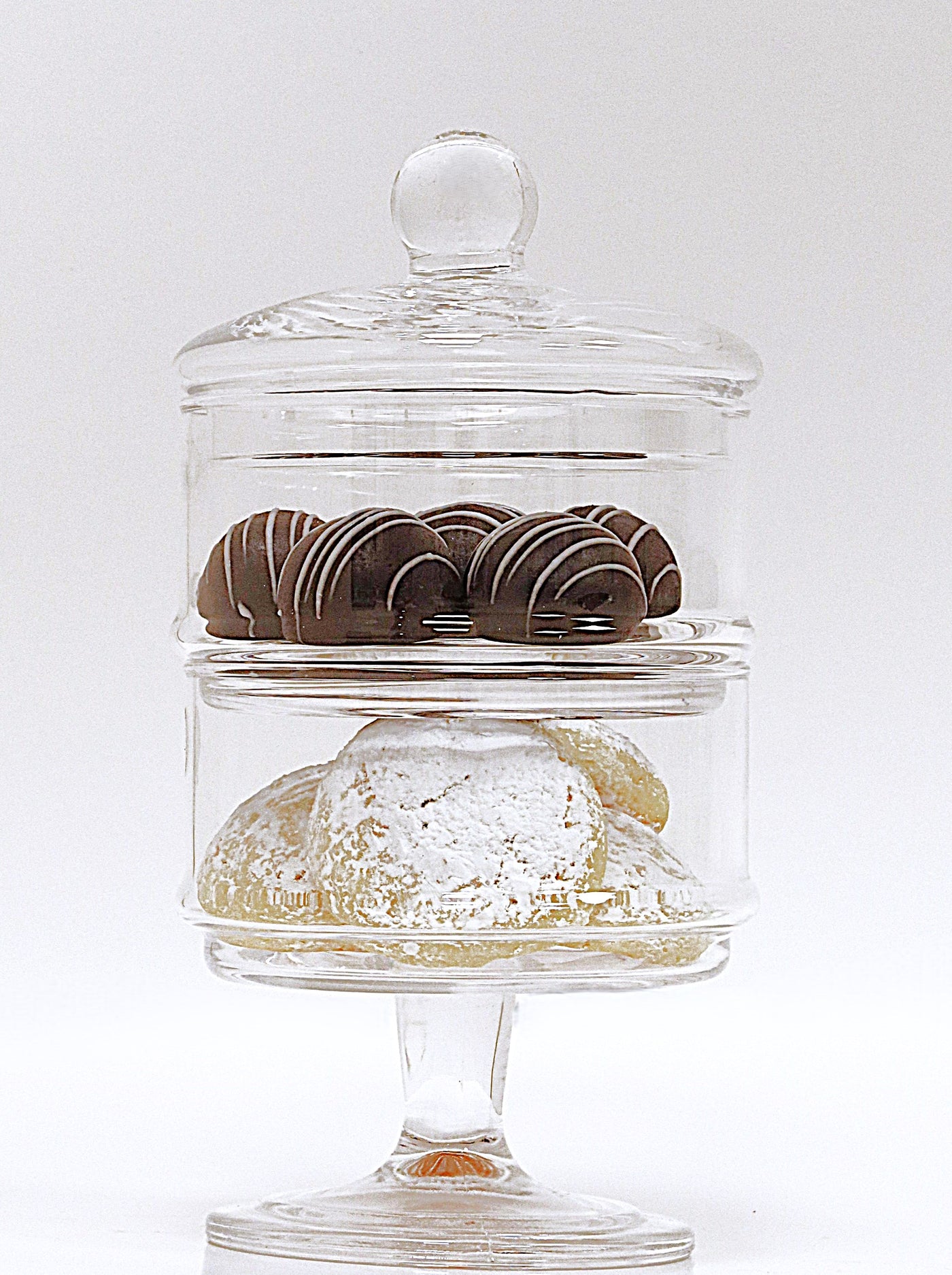 Liscio Ottico - Double Cookie Jar with Spiral Design