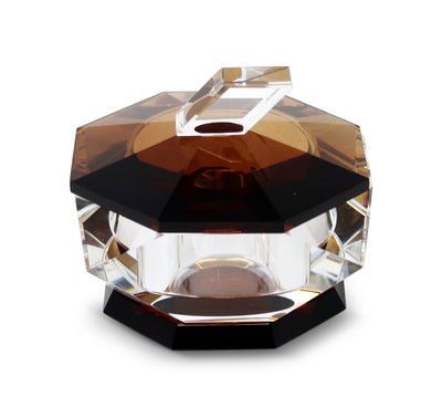 Crystal Candy Jar with Gold Base and Lid