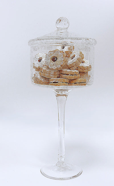 Liscio Ottico - Stemmed Cookie Jar with Ball Knob on Lid
