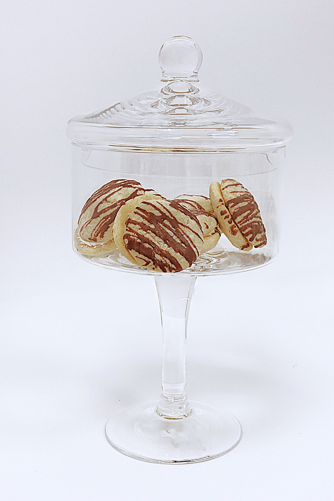 Liscio Ottico - Stemmed Cookie Jar with Ball Knob on Lid