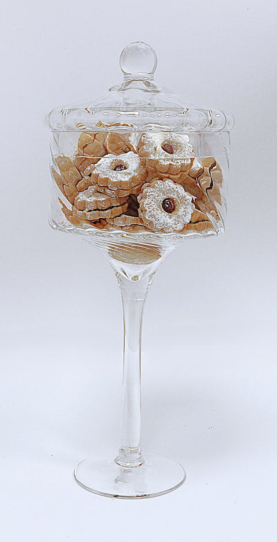 Liscio Ottico - Stemmed Cookie Jar with Ball Knob on Lid