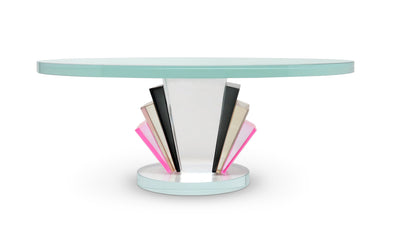 Crystal Cake Stand with Tri - Colored Base