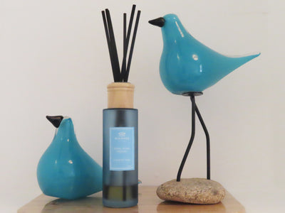 Round Blue Bottle Diffuser - "Lily of the Valley"