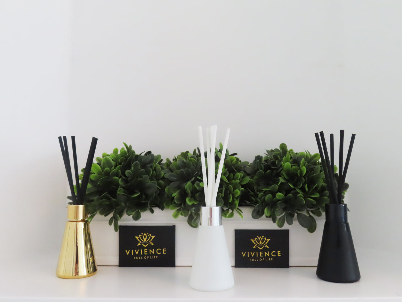 S/3 Diffusers- White/Black/Gold - Assorted Scents