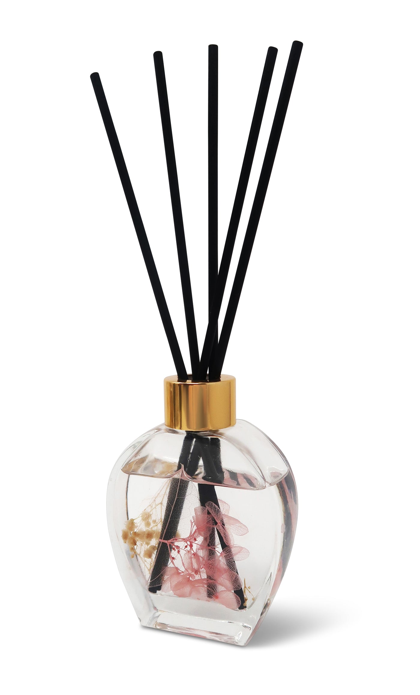 Clear Reed Diffuser with Pink Flower