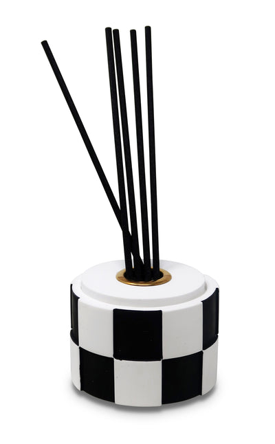 Black and White Checked Reed Diffuser