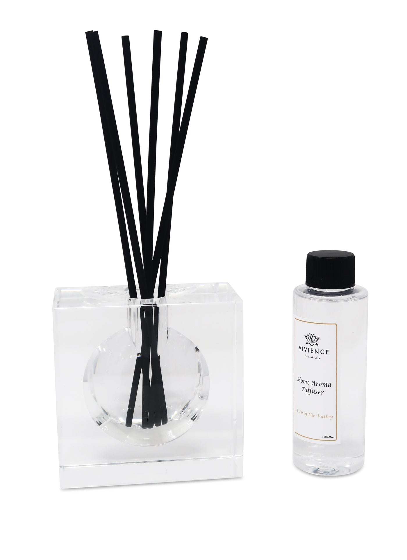 Crystal Diffuser with Black Reeds