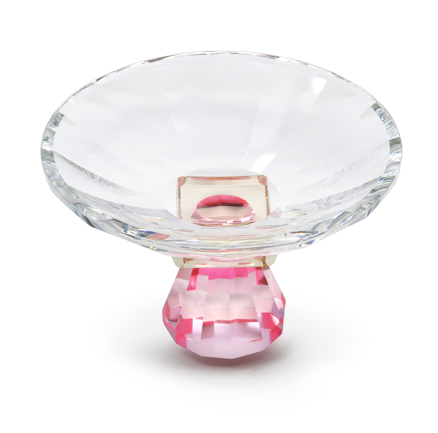 Crystal Candy Bowl with Pink and Orange Base