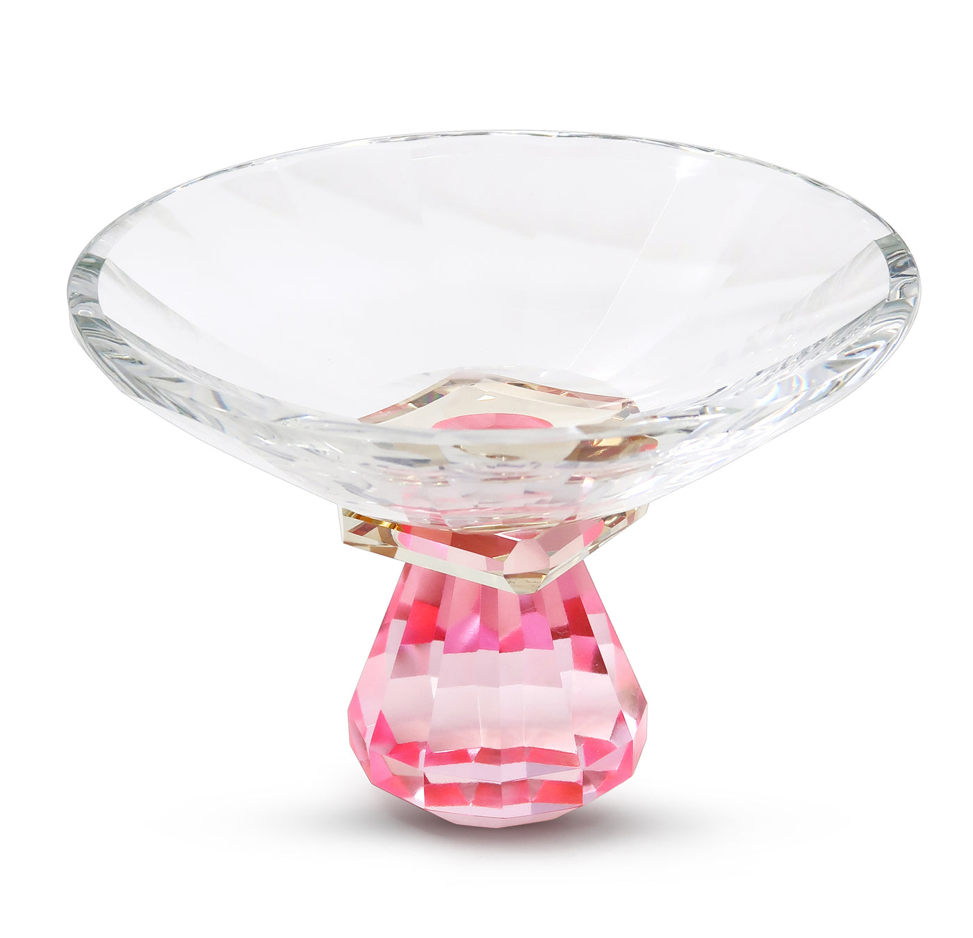 Crystal Candy Bowl with Pink and Orange Base