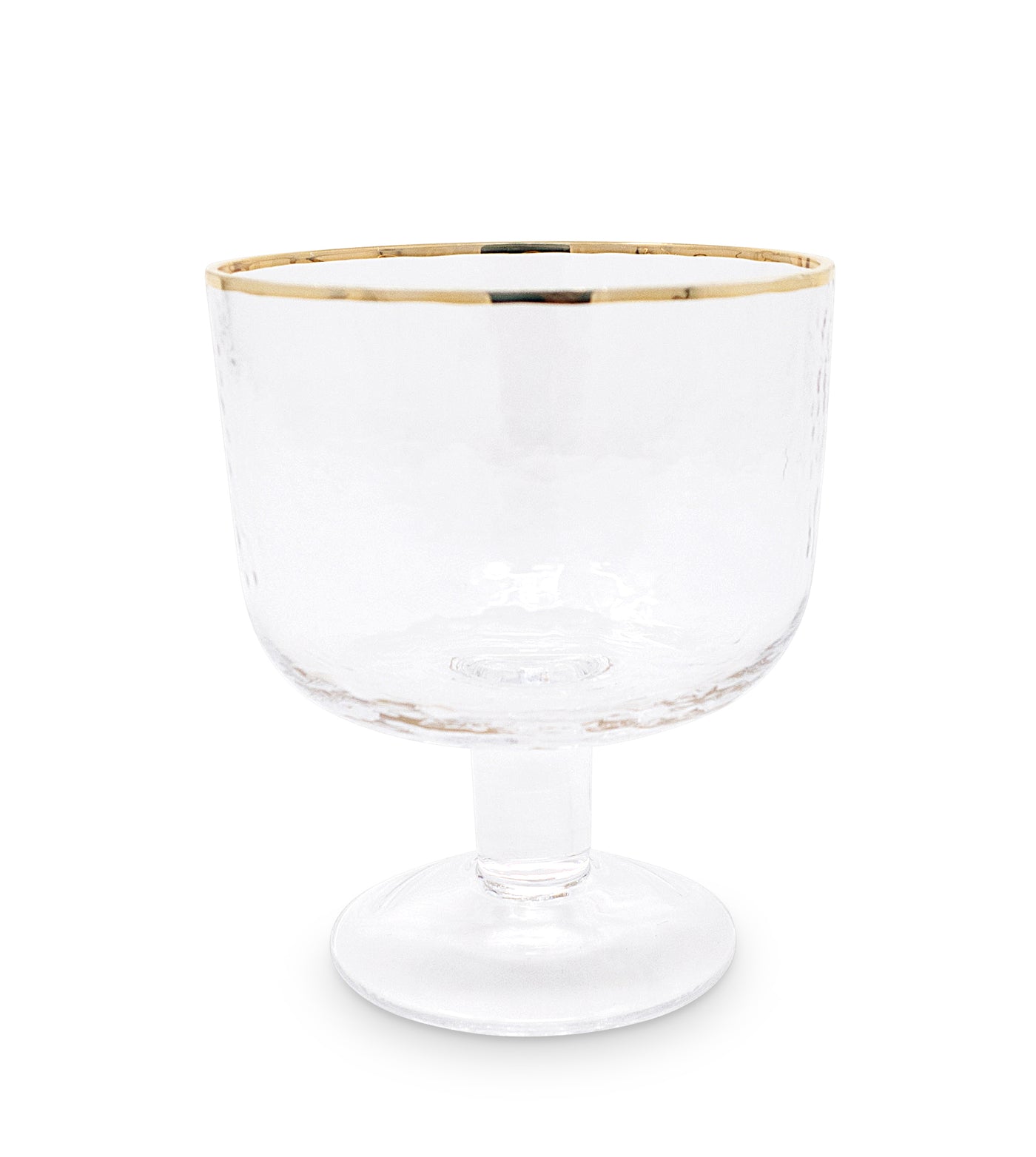 Set of 6 Footed Dessert Bowls with Gold Rim