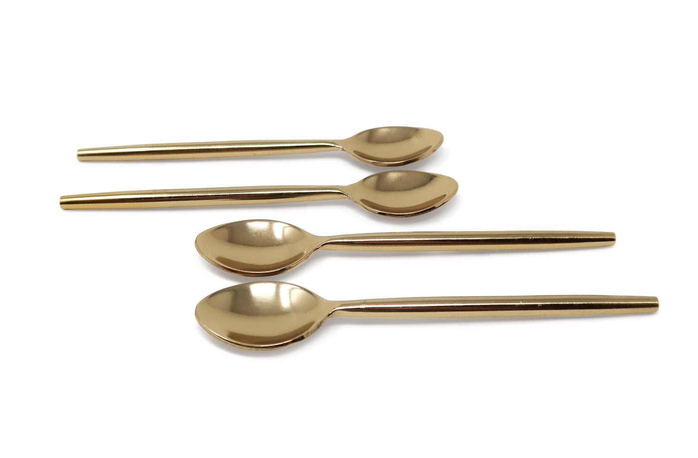 Set of 4 Simple Gold Dessert Spoons/Forks