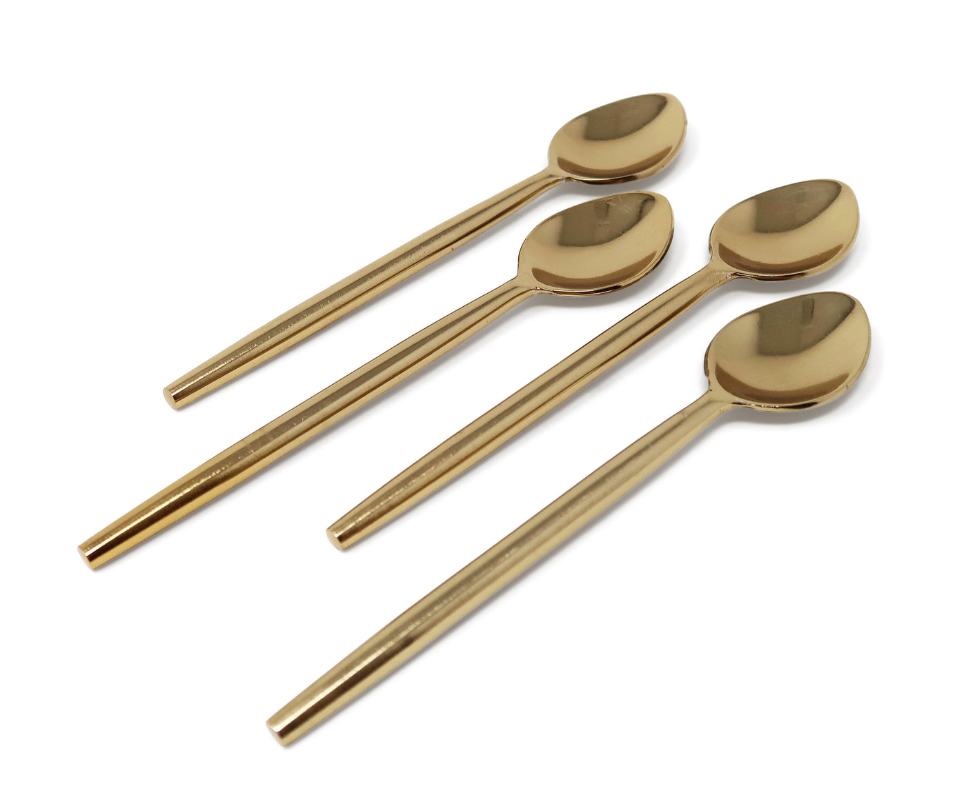 Set of 4 Simple Gold Dessert Spoons/Forks