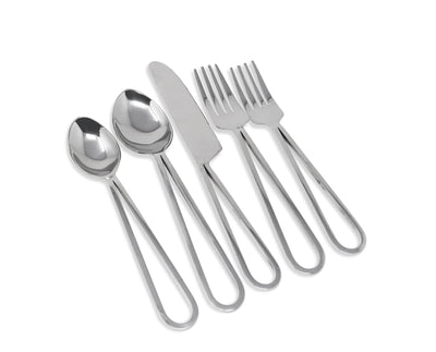 20 Pc Flatware Set with Loop Design Handles - Service for 4