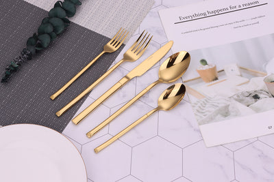 Simplicite 20 Pc Gold Flatware Set, Service for 4