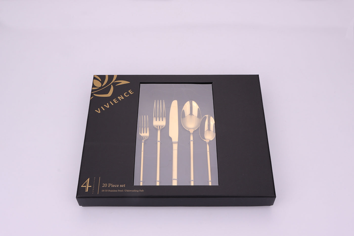 Simplicite 20 Pc Gold Flatware Set, Service for 4