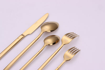 Simplicite 20 Pc Gold Flatware Set, Service for 4