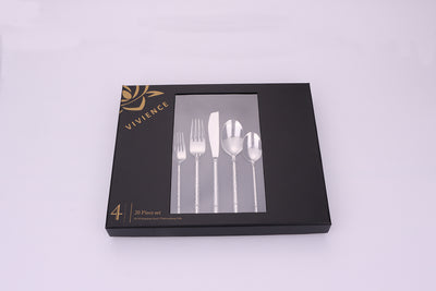 Pexo 20 Pc Silver Flatware Set, Service for 4